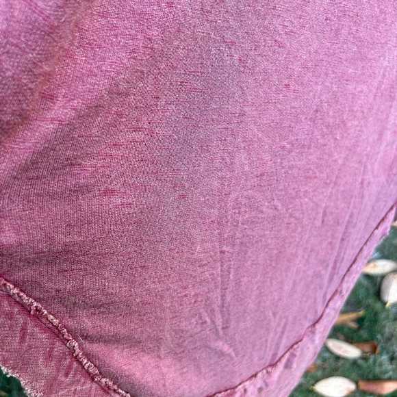 We The Free dress rayon T-shirt style assymetrical hem wash pink Sz M - Picture 7 of 7